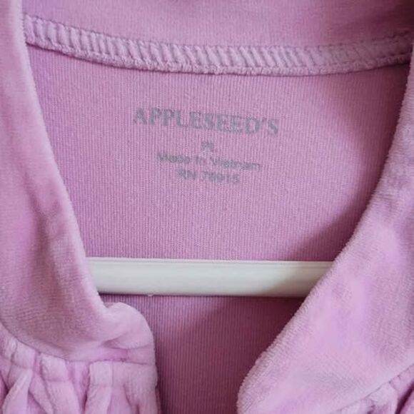 Appleseed's Orchid Velour Zip Housecoat Petite L - Picture 3 of 8